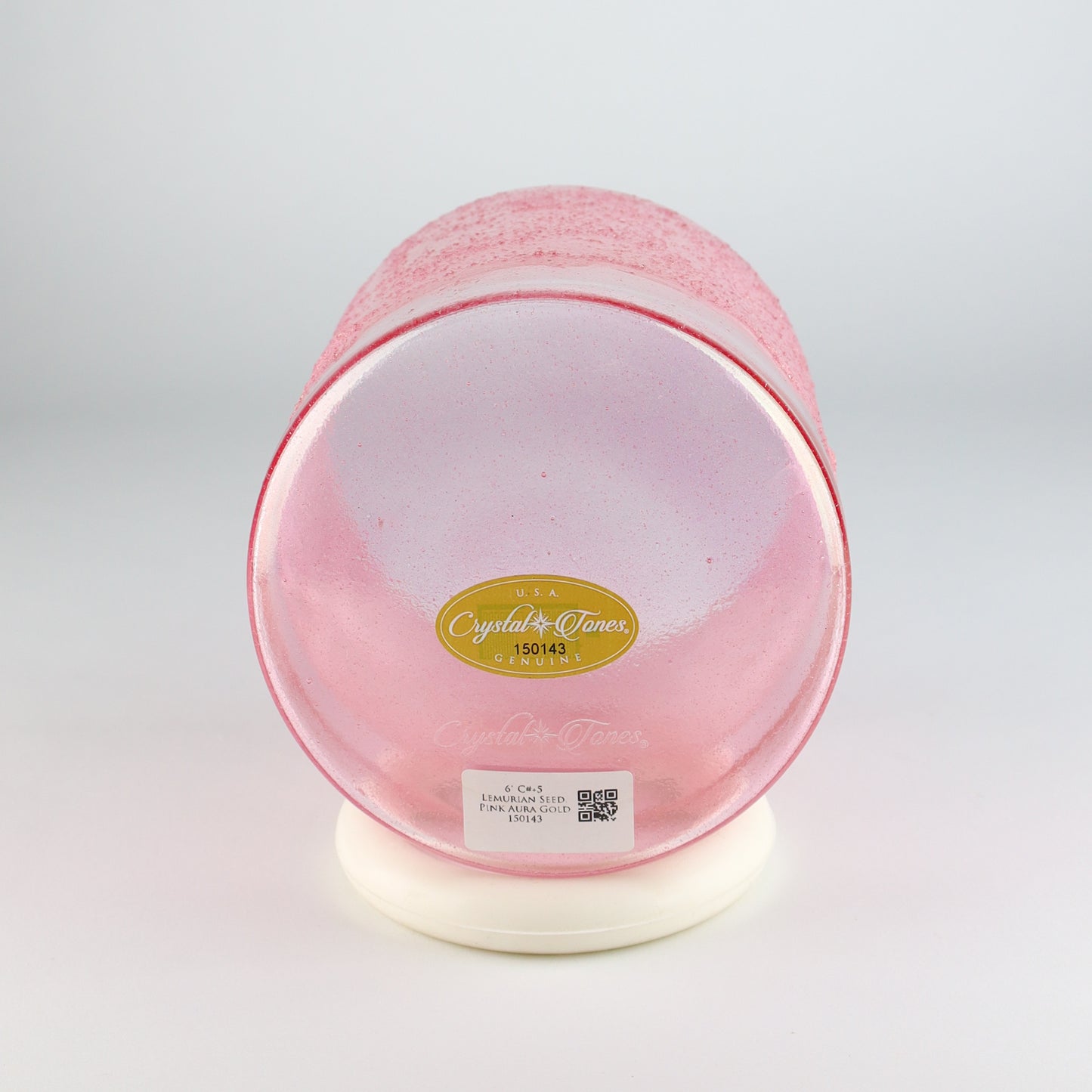 6" C#+5 Lemurian Seed, Pink Aura Gold Crystal Tones® Alchemy Crystal Singing Bowl®