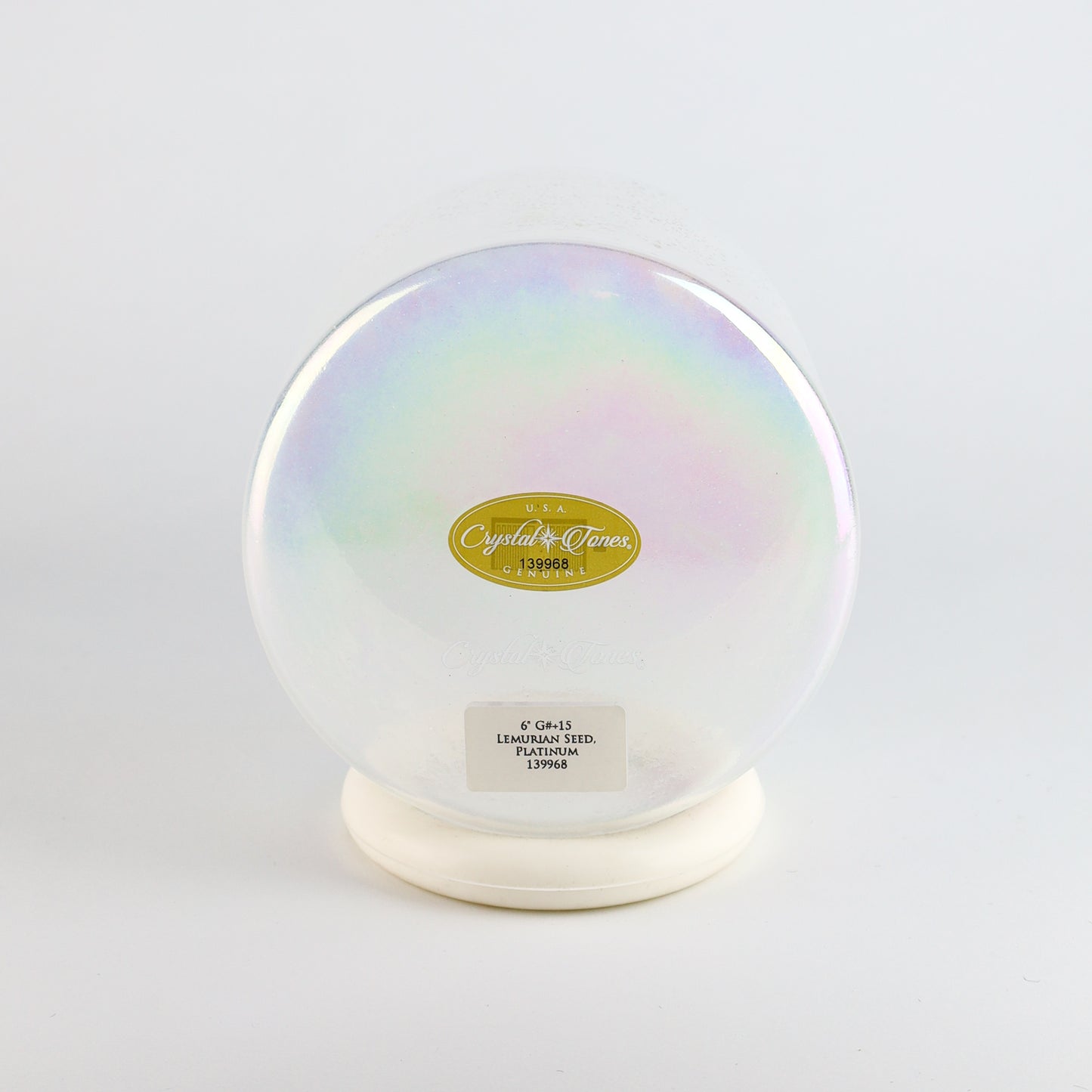 6" G#+15 Lemurian Seed, Platinum Crystal Tones® Alchemy Crystal Singing Bowl®