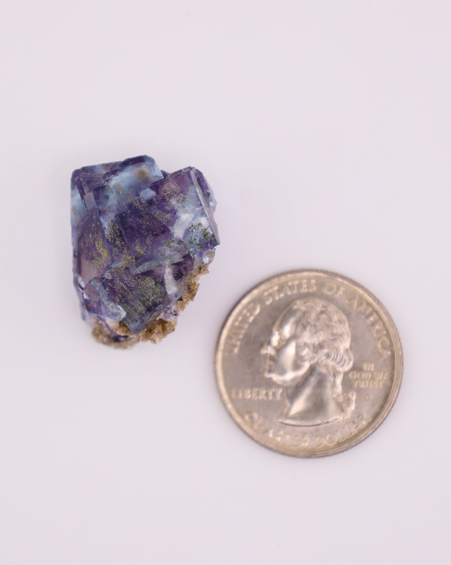 Blue Fluorite with Purple Phantom