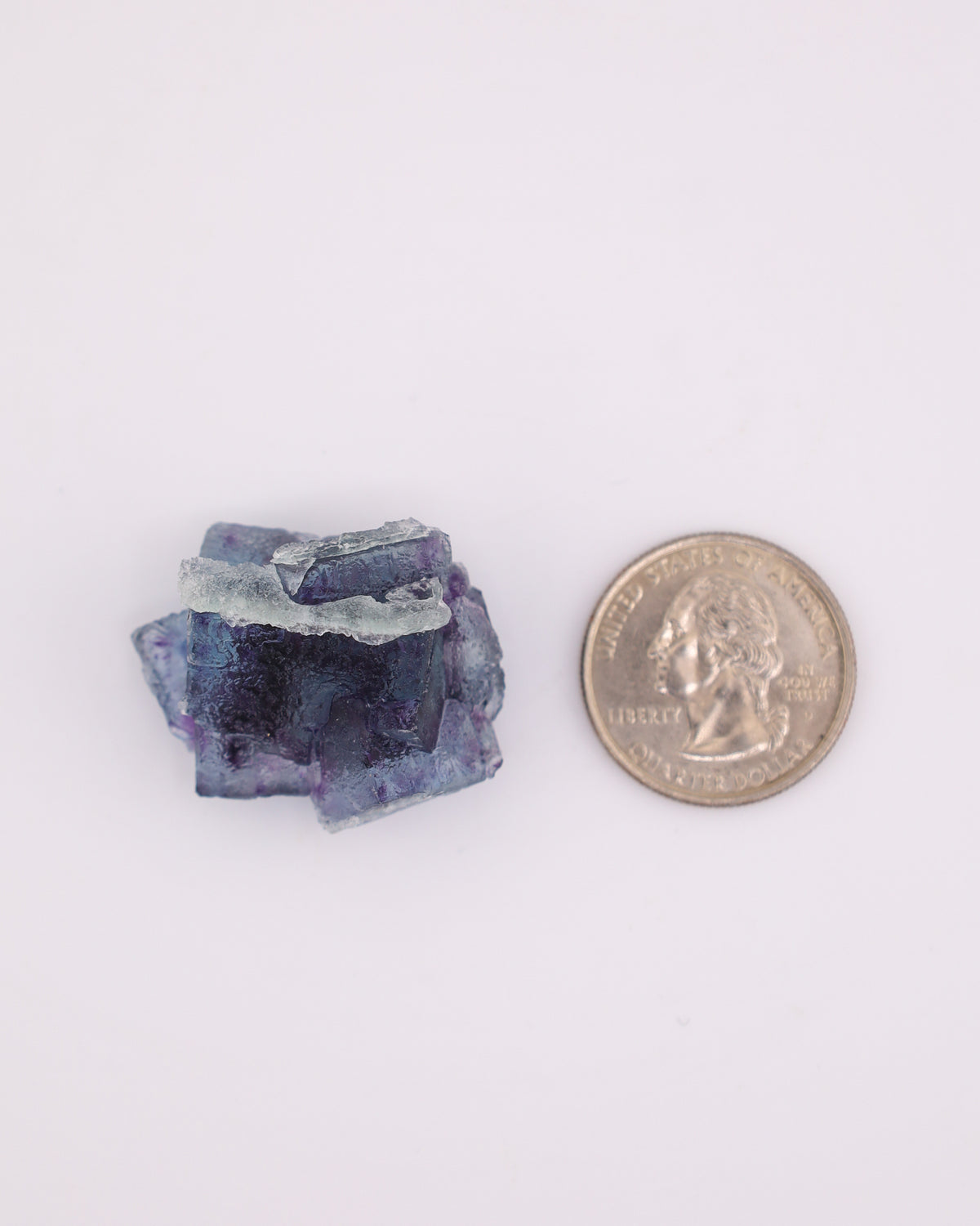 Etched Blue Fluorite with Purple Phantom & Calcite