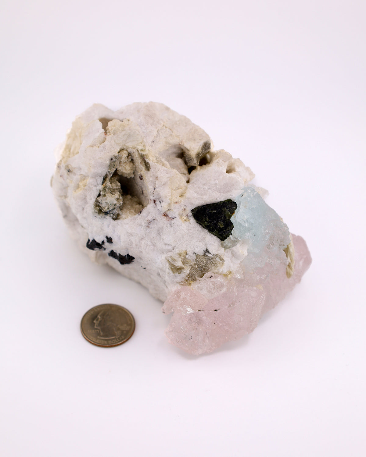 Morganite, Aquamarine, Feldspar & Schorl