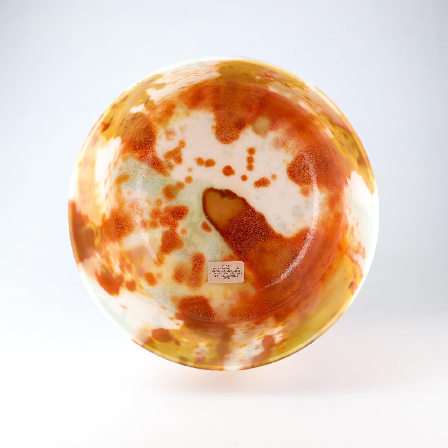 10" A+5 Mt. Shasta Serpentine, Sedona Red Rock, White Light Angel Gold, Celestial Rings, Transcendent Crystal Tones® Alchemy Crystal Singing Bowl®