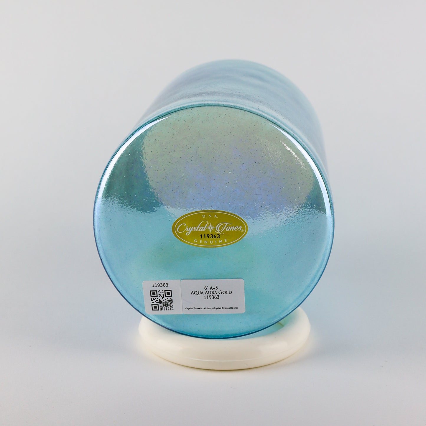 6" A+5 Aqua Aura Gold Crystal Tones® Alchemy Crystal Singing Bowl®
