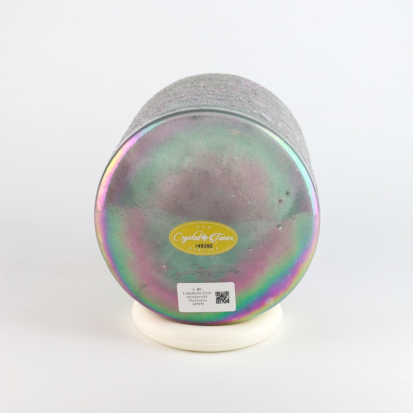 6" B0 Lemurian Seed, Moldavite, Platinum Crystal Tones® Alchemy Crystal Singing Bowl®