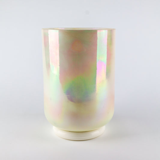 6" F+15 Sunstone, Platinum, Platinum (Inside) Crystal Tones® Alchemy Crystal Singing Bowl®