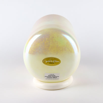 6" F+15 Sunstone, Platinum, Platinum (Inside) Crystal Tones® Alchemy Crystal Singing Bowl®