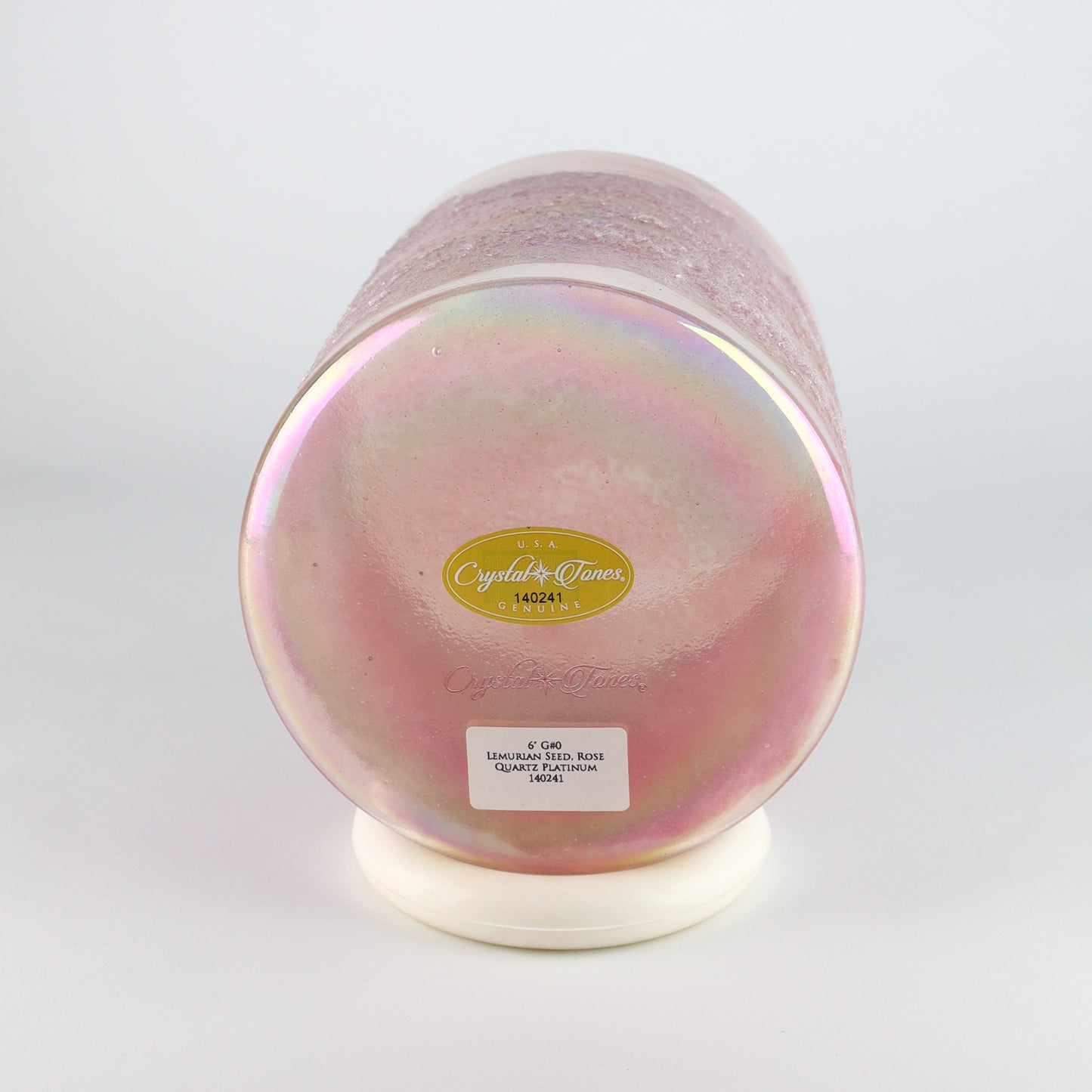 6" G#0 Lemurian Seed, Rose Quartz, Platinum Crystal Tones® Alchemy Crystal Singing Bowl®