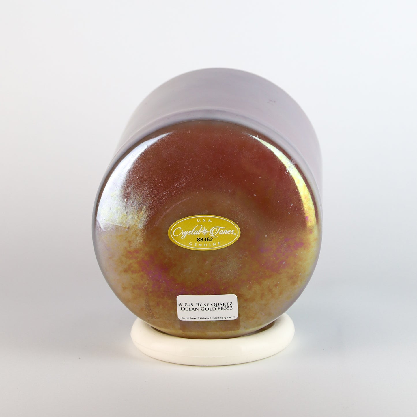 6" G+5 Rose Quartz, Ocean Gold Crystal Tones® Alchemy Crystal Singing Bowl®