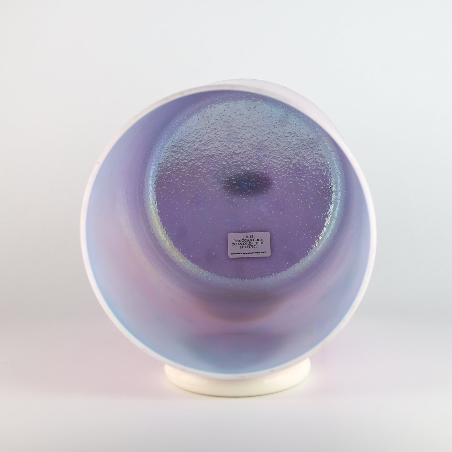 8" B+15 Pink Ocean Gold, Ocean Gold (Inside) Tall Crystal Tones® Alchemy Crystal Singing Bowl®