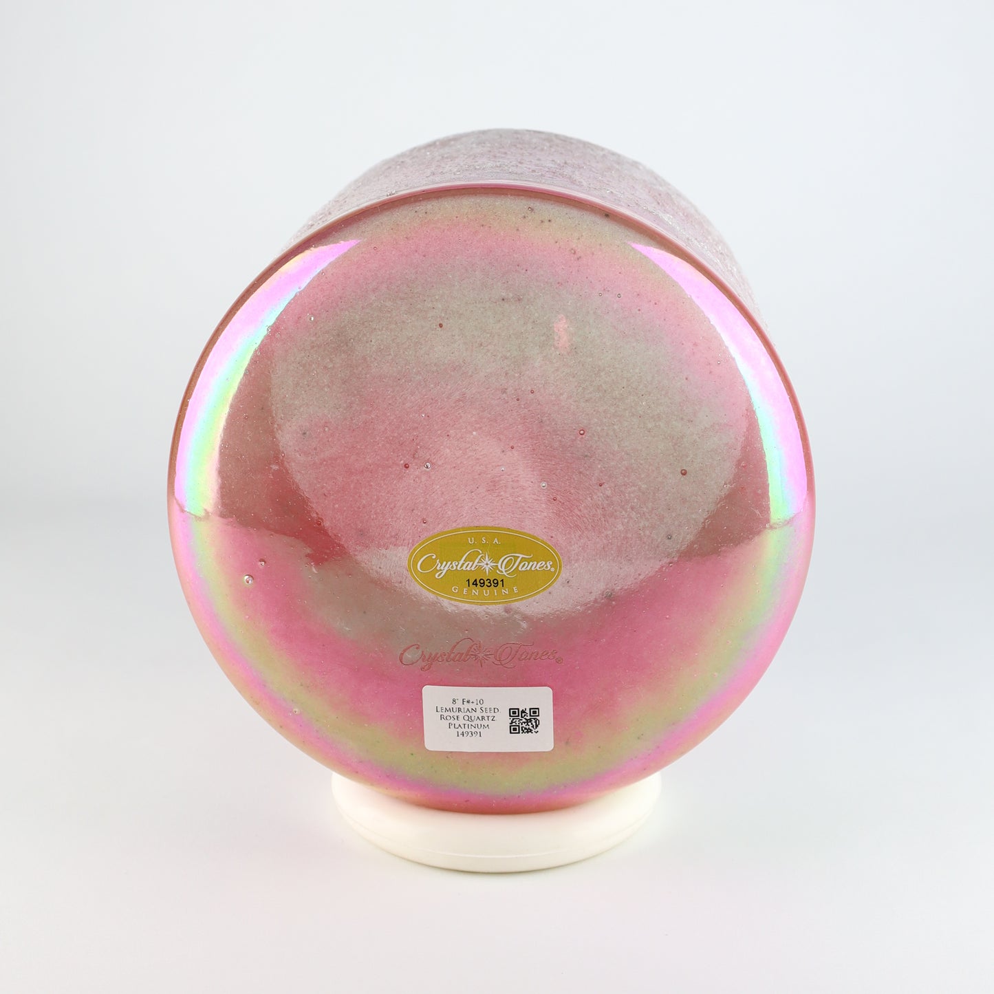 8" F#+10 Lemurian Seed, Rose Quartz, Platinum Crystal Tones® Alchemy Crystal Singing Bowl®