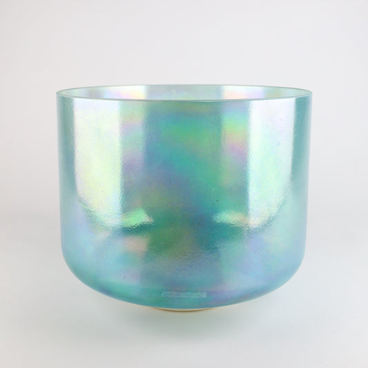 9" A#-5 Apophyllite, Lemon Aura Gold, Aqua Aura Gold, Platinum (Inside) Crystal Tones® Alchemy Crystal Singing Bowl®