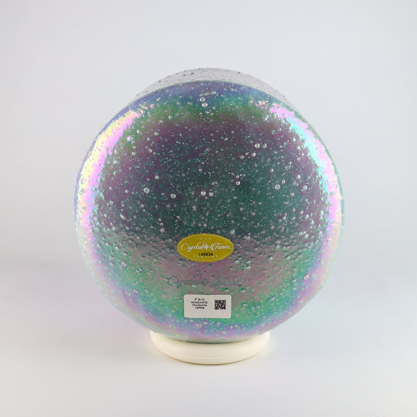 9" B+15 Moldavite, Platinum Crystal Tones® Alchemy Crystal Singing Bowl®