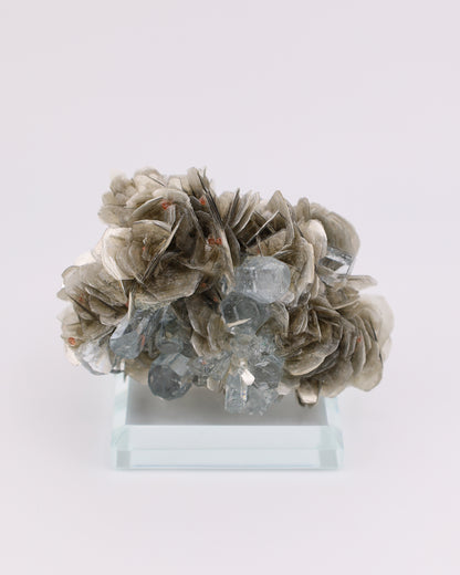 Aquamarine with Mica, Morganite & Garnet
