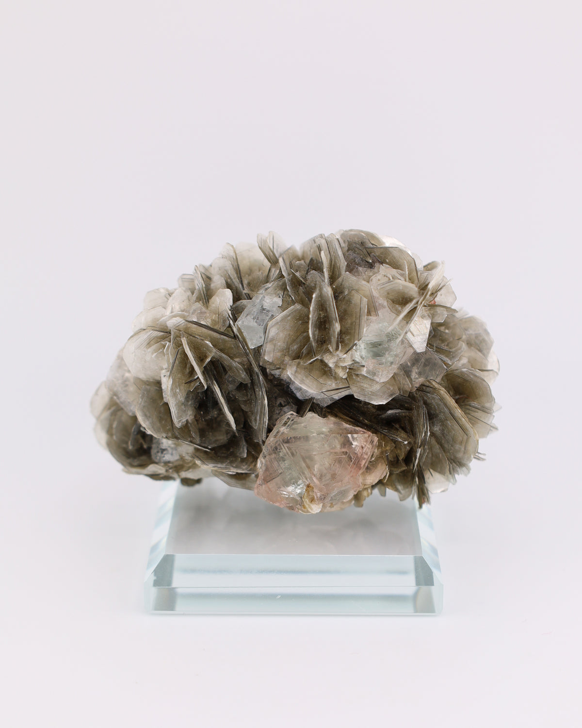 Aquamarine with Garnet & Pink Fluorite