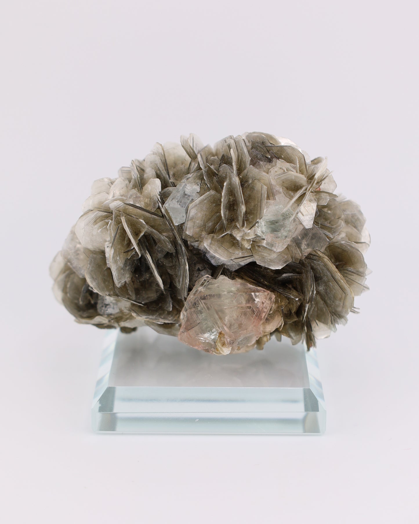 Aquamarine with Mica, Morganite & Garnet