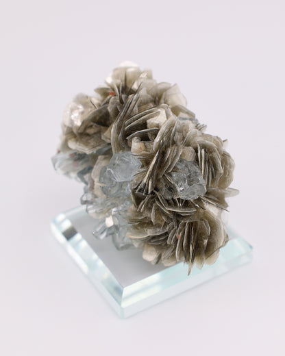 Aquamarine with Garnet & Pink Fluorite