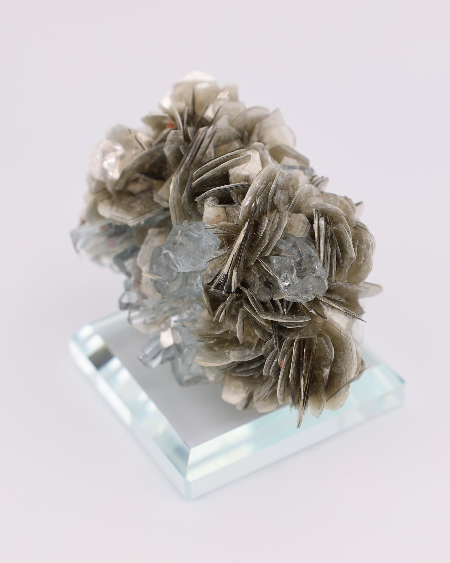 Aquamarine with Mica, Morganite & Garnet