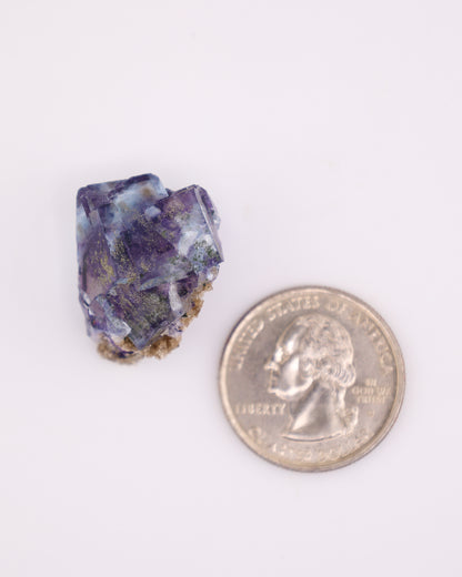 Blue Fluorite with Purple Phantom