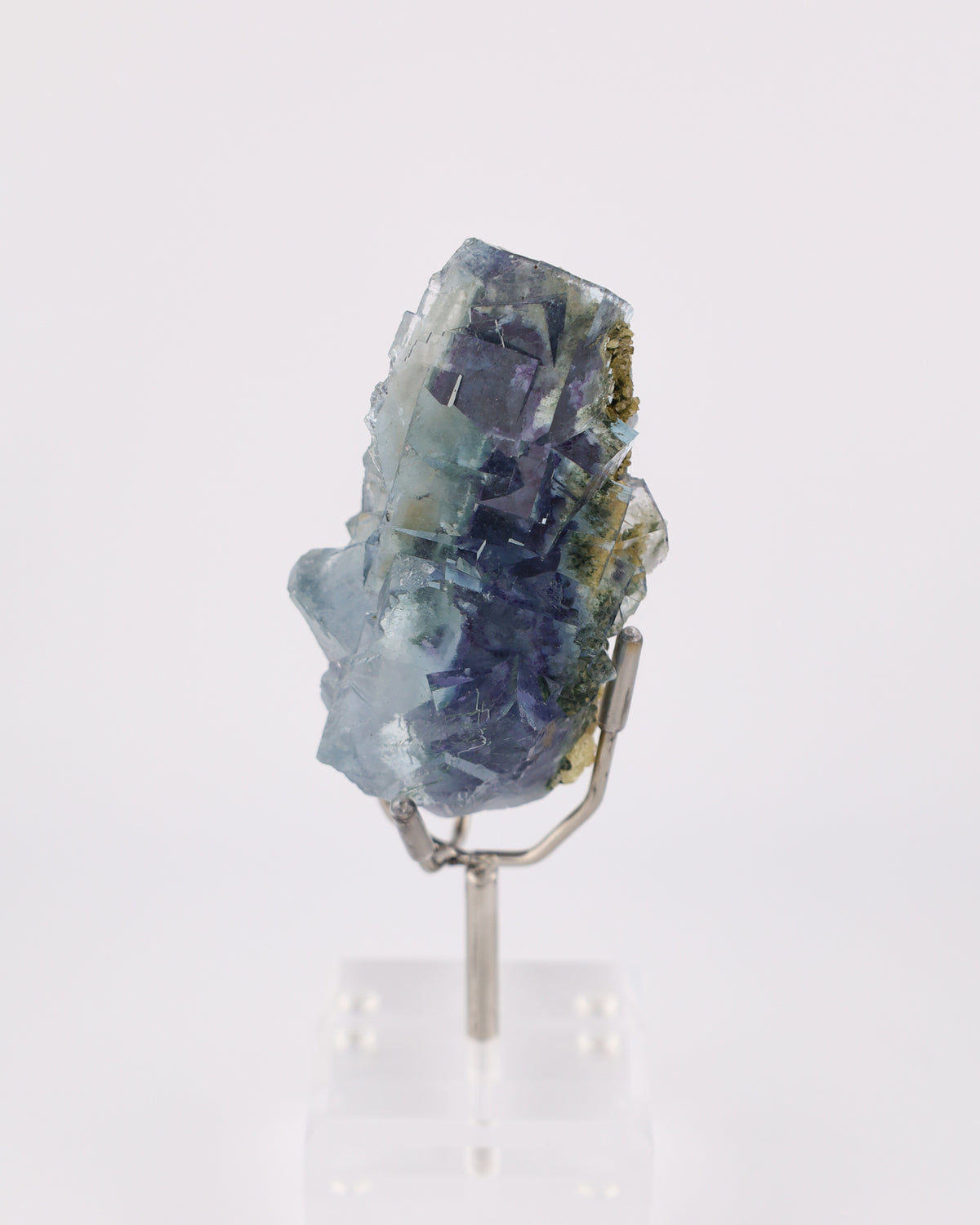 Blue Fluorite Waterfall with Purple Phantom