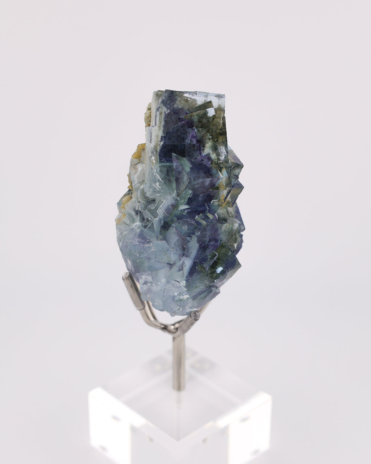 Blue Fluorite Waterfall with Purple Phantom
