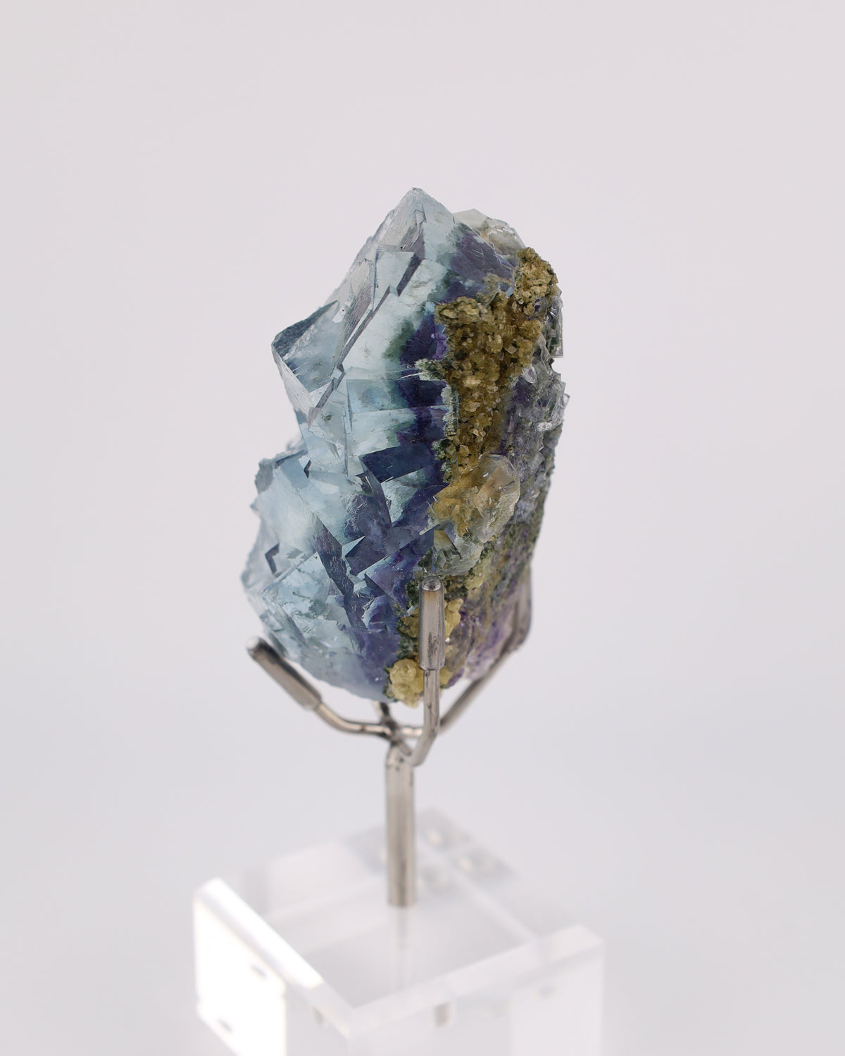 Blue Fluorite Waterfall with Purple Phantom