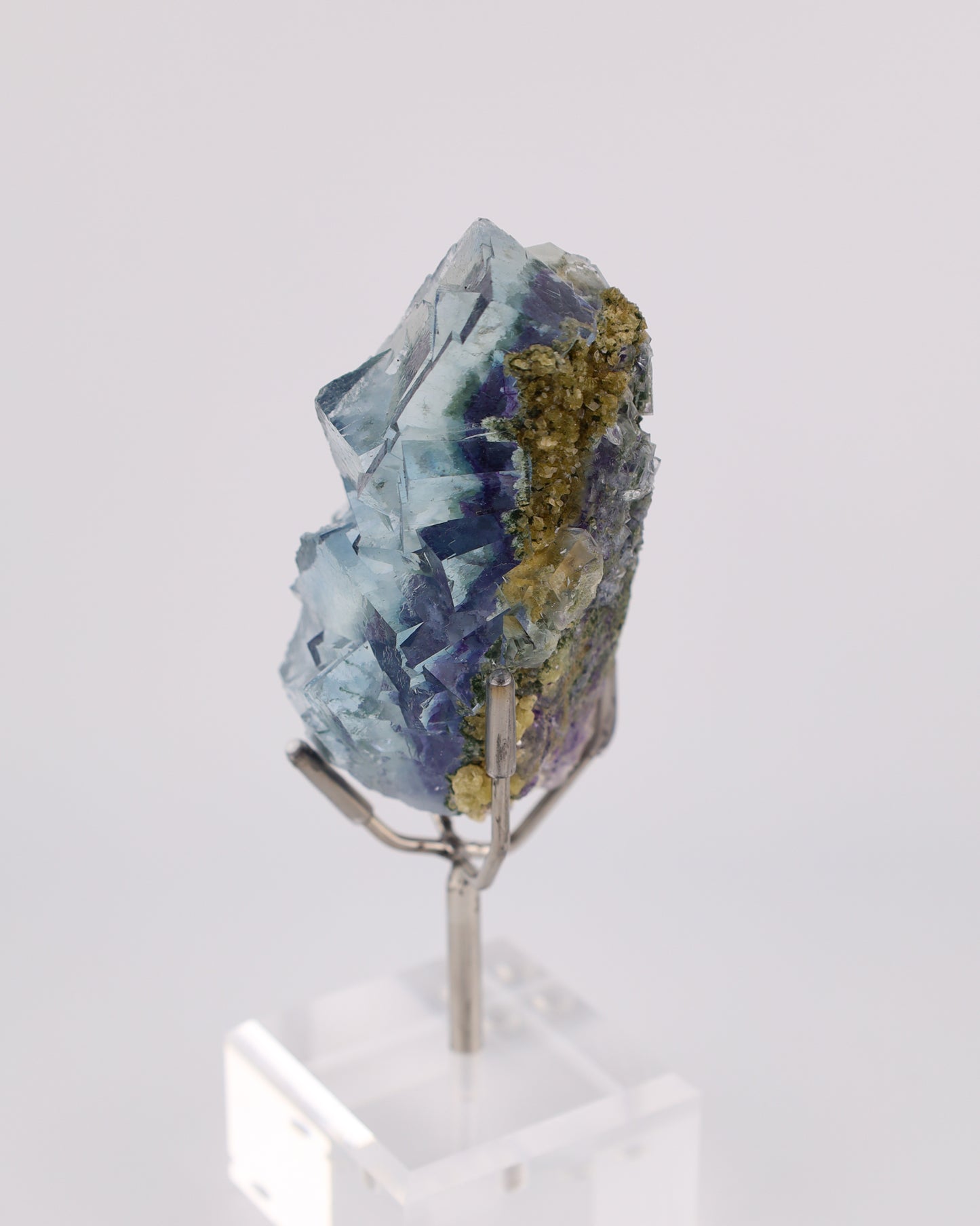Blue Fluorite Waterfall with Purple Phantom