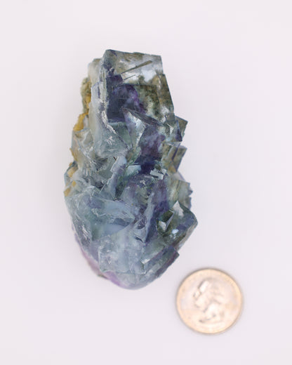 Blue Fluorite Waterfall with Purple Phantom