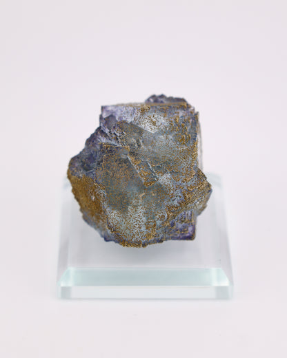 Clear Blue Fluorite with Purple Phantom & Pyrite