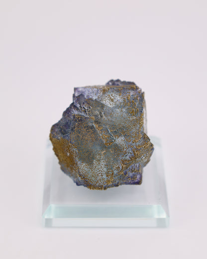 Clear Blue Fluorite with Purple Phantom & Pyrite