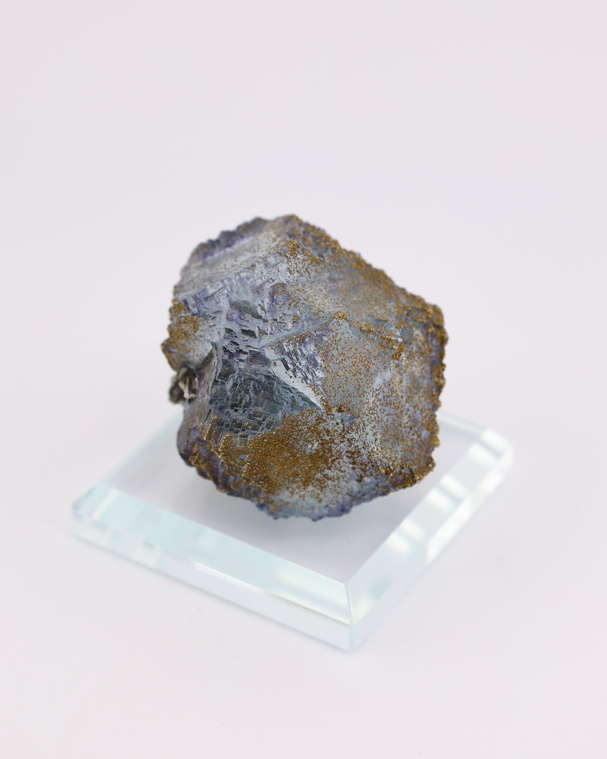 Clear Blue Fluorite with Purple Phantom & Pyrite