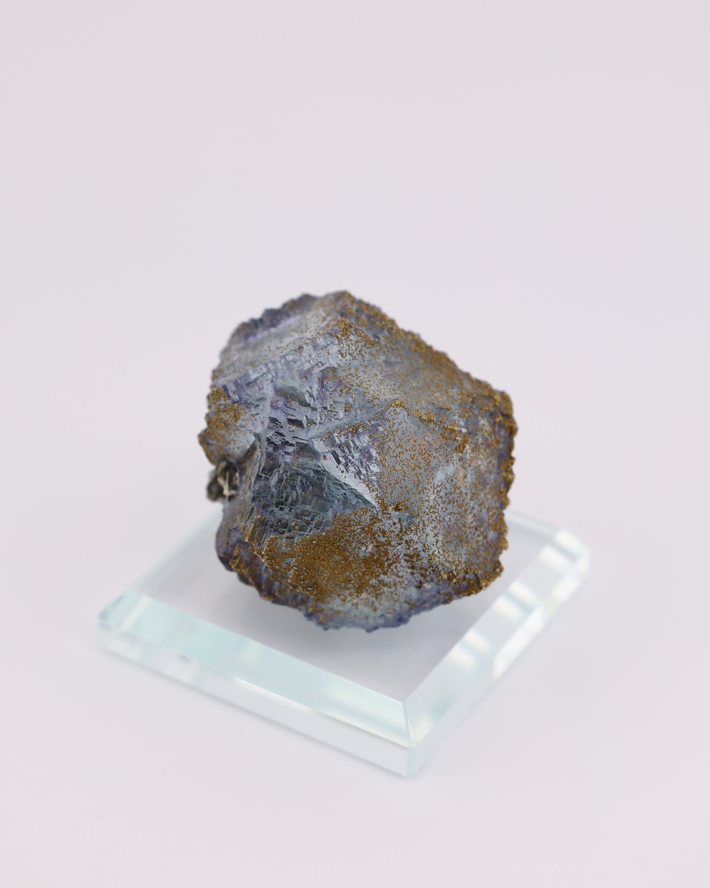 Clear Blue Fluorite with Purple Phantom & Pyrite