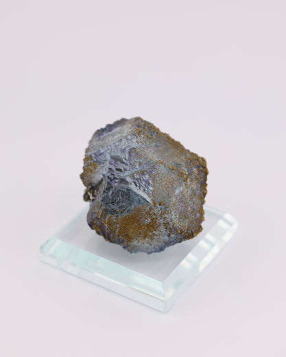 Clear Blue Fluorite with Purple Phantom & Pyrite