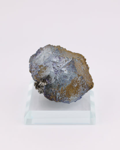 Clear Blue Fluorite with Purple Phantom & Pyrite