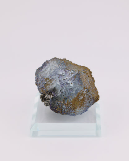 Clear Blue Fluorite with Purple Phantom & Pyrite