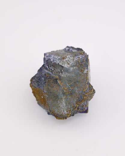 Clear Blue Fluorite with Purple Phantom & Pyrite