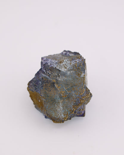 Clear Blue Fluorite with Purple Phantom & Pyrite