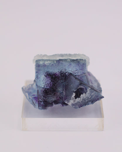 Etched Blue Fluorite with Purple Phantom & Calcite