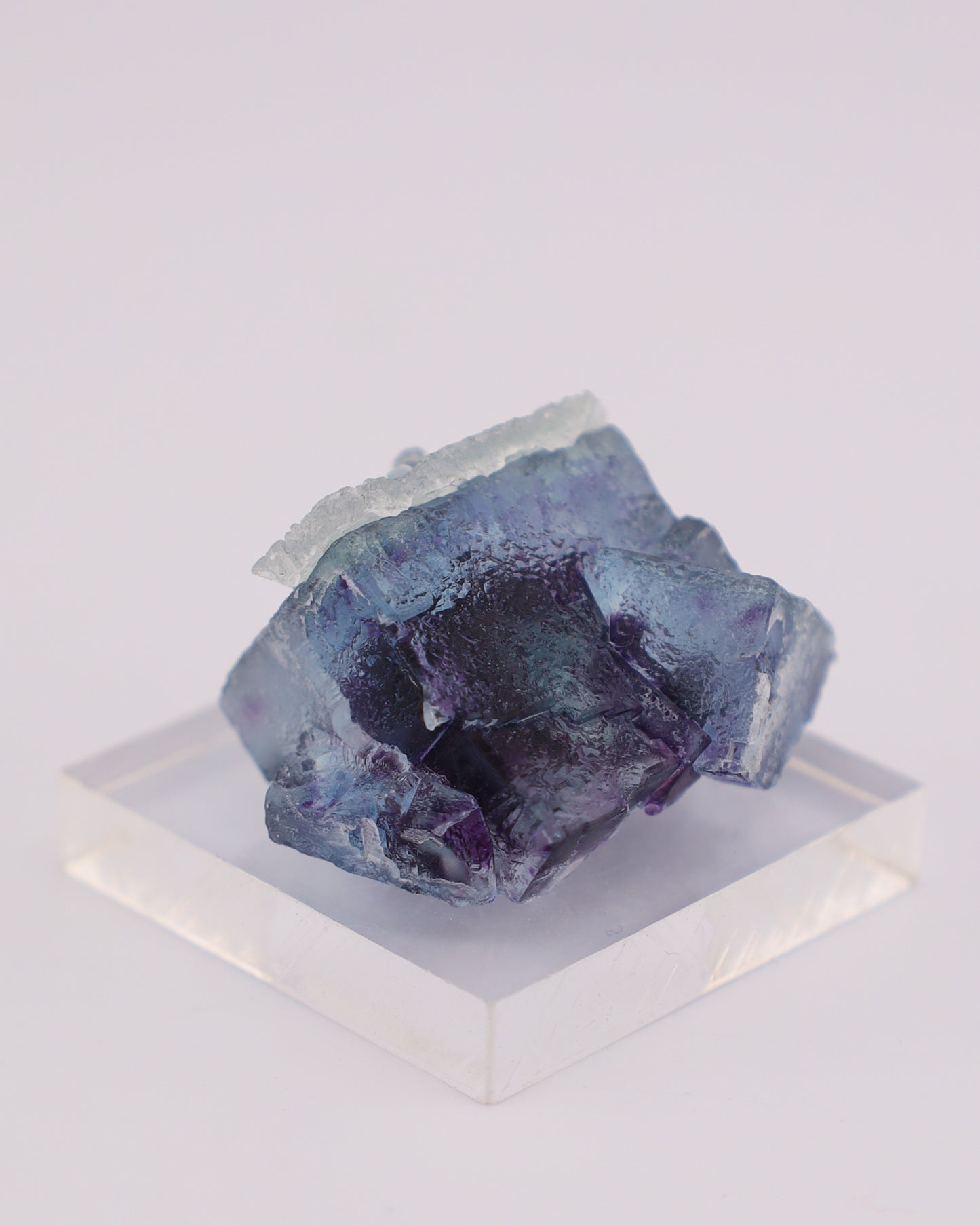 Etched Blue Fluorite with Purple Phantom & Calcite