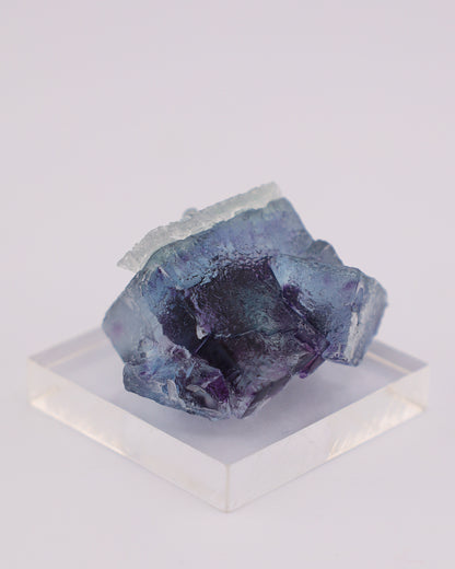 Etched Blue Fluorite with Purple Phantom & Calcite