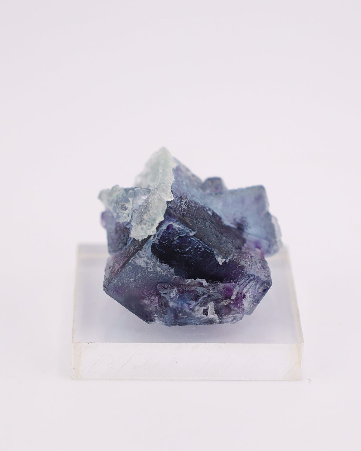 Etched Blue Fluorite with Purple Phantom & Calcite