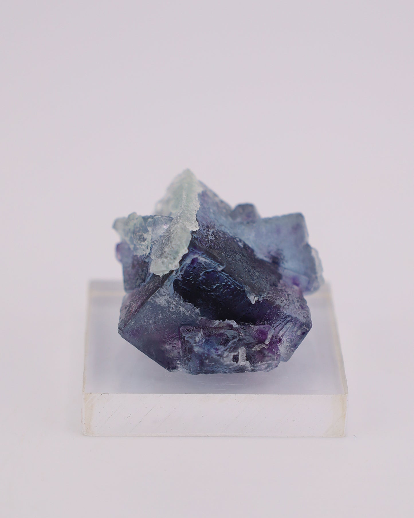 Etched Blue Fluorite with Purple Phantom & Calcite