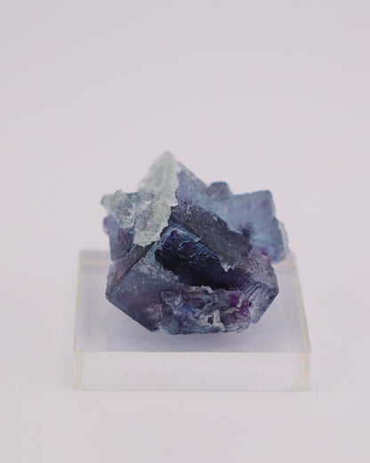 Etched Blue Fluorite with Purple Phantom & Calcite