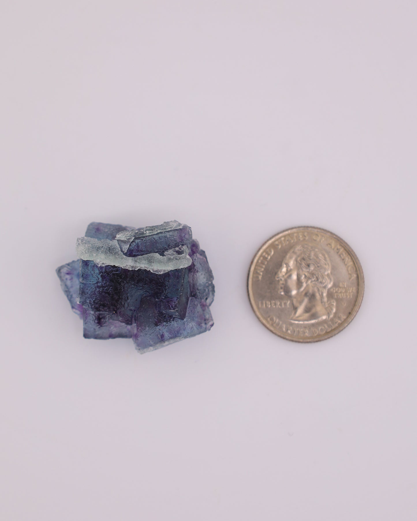 Etched Blue Fluorite with Purple Phantom & Calcite