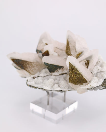 Dogtooth Calcite with Iridescent Pyrite, Pagoda Quartz & Druzy Quartz