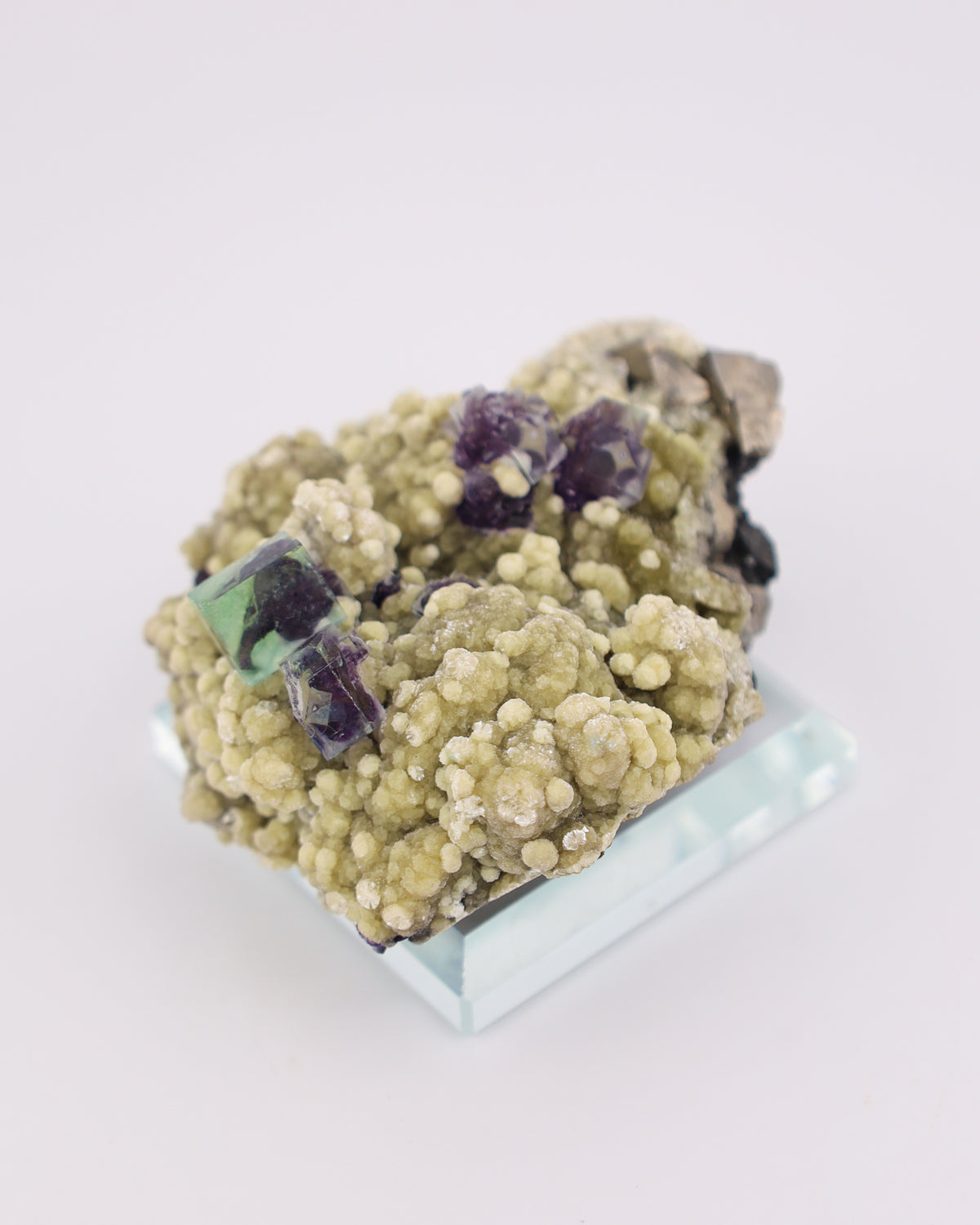 Green & Purple Fluorite with Dolomite & Pyrite Matrix