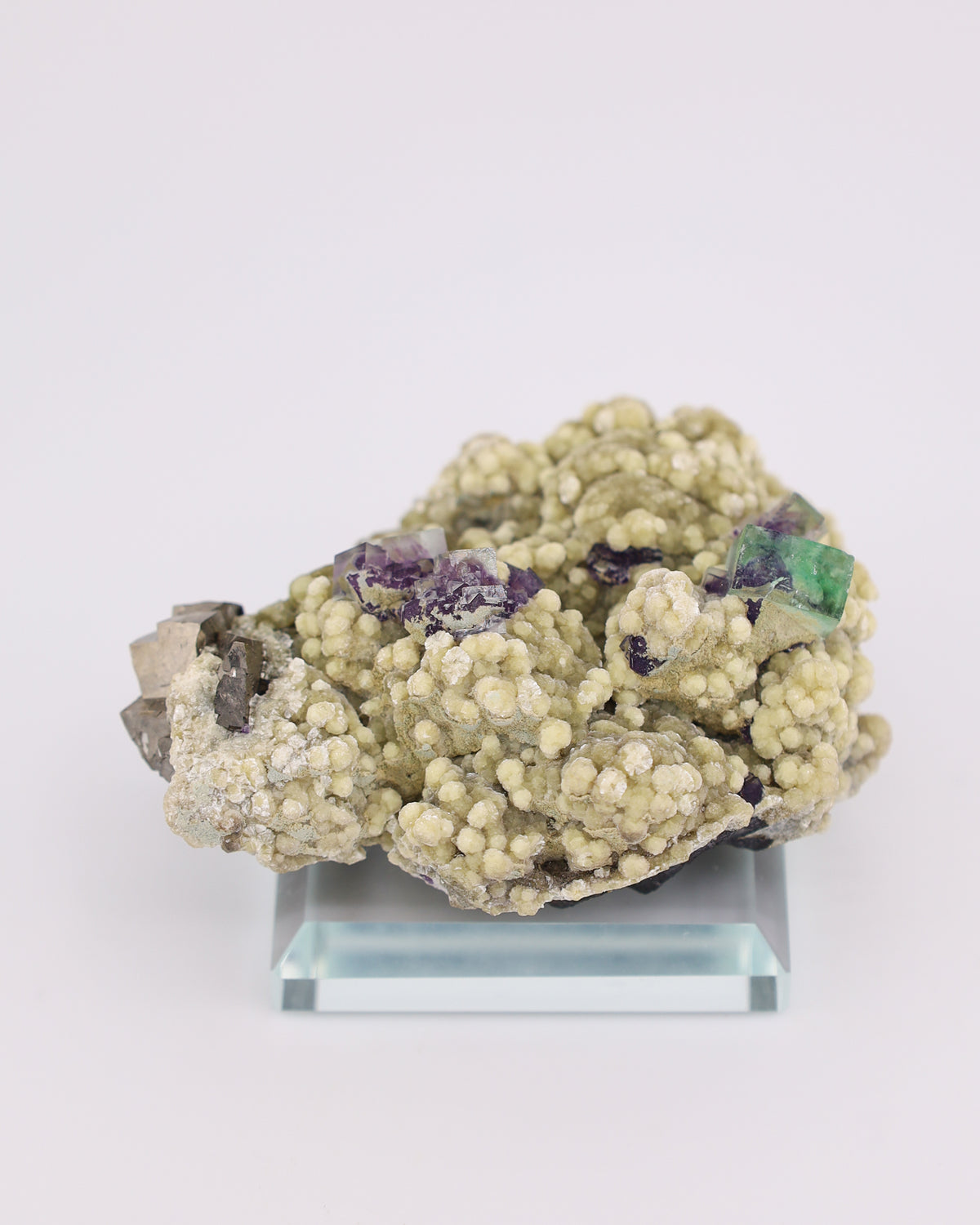 Green & Purple Fluorite with Dolomite & Pyrite Matrix