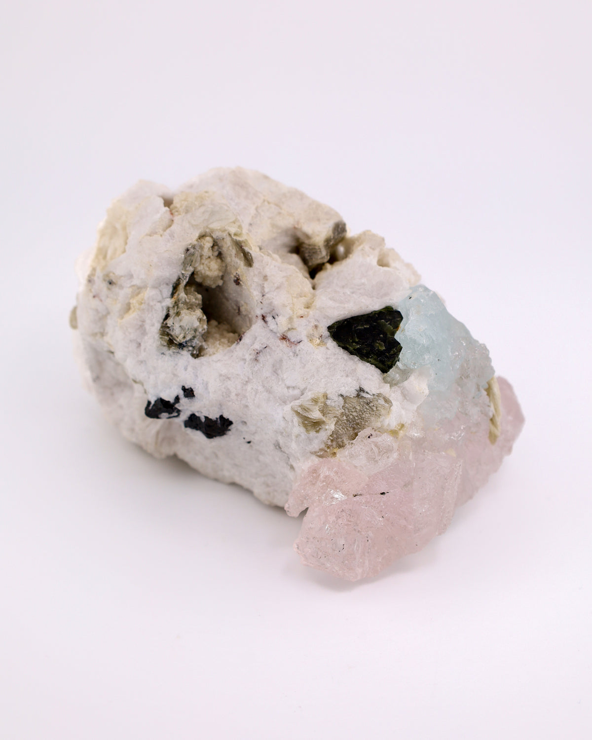 Morganite, Aquamarine, Feldspar & Schorl
