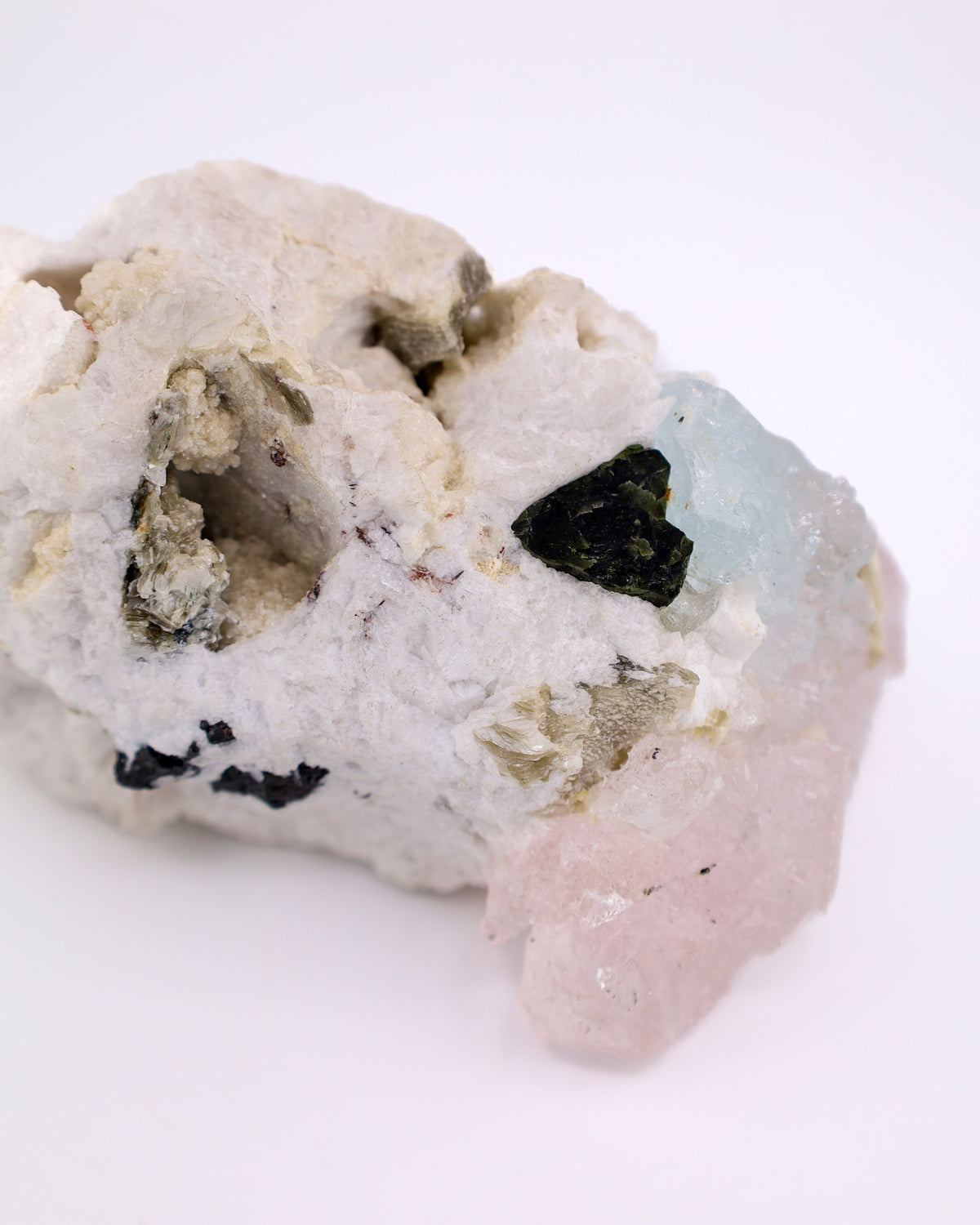 Morganite, Aquamarine, Feldspar & Schorl