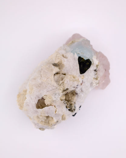 Morganite, Aquamarine, Feldspar & Schorl