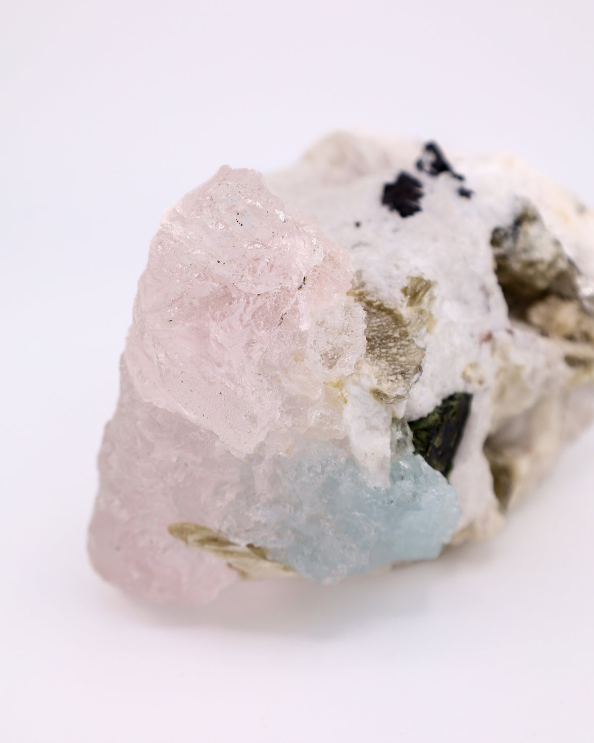 Morganite, Aquamarine, Feldspar & Schorl